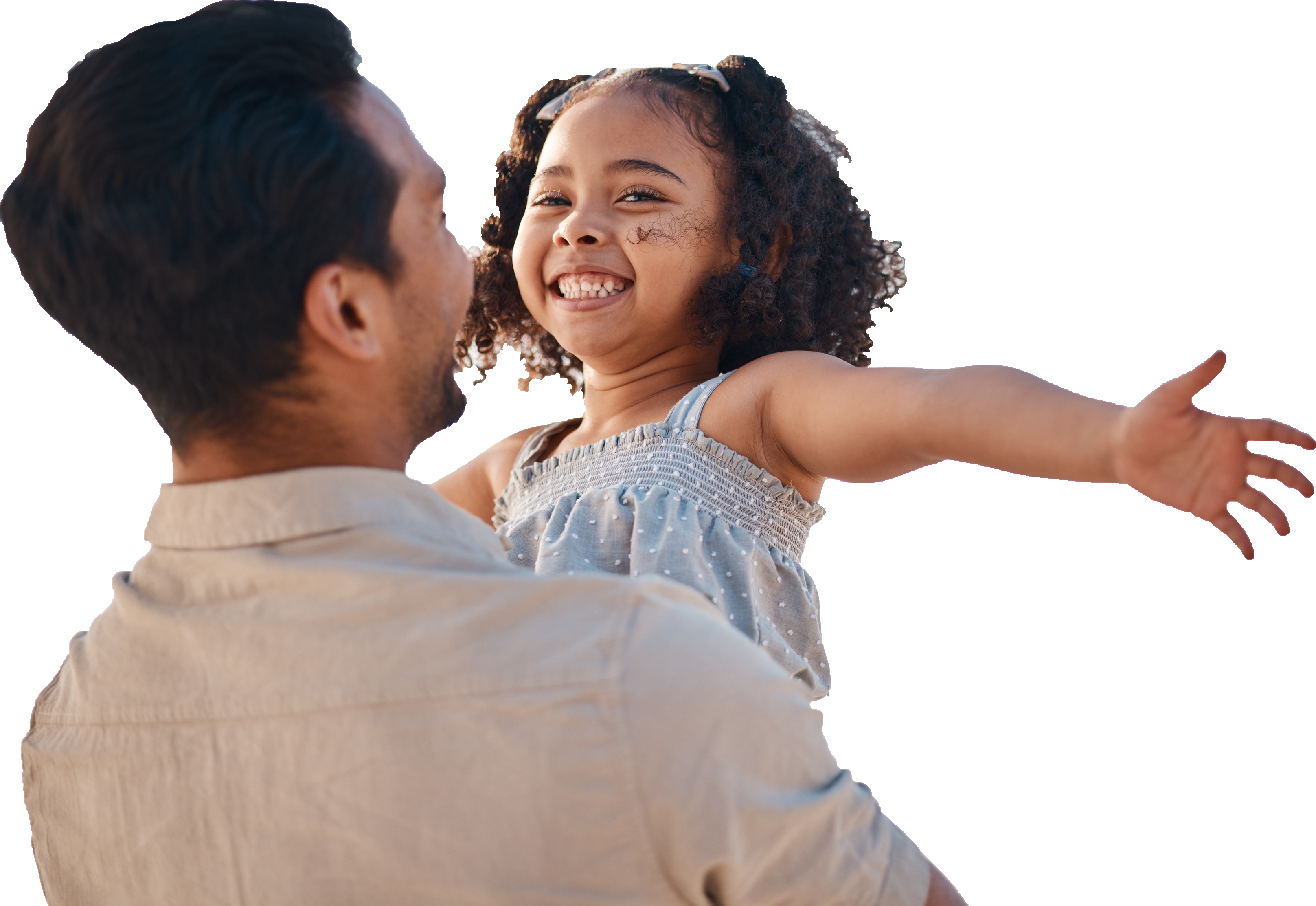 Father holding his daughter